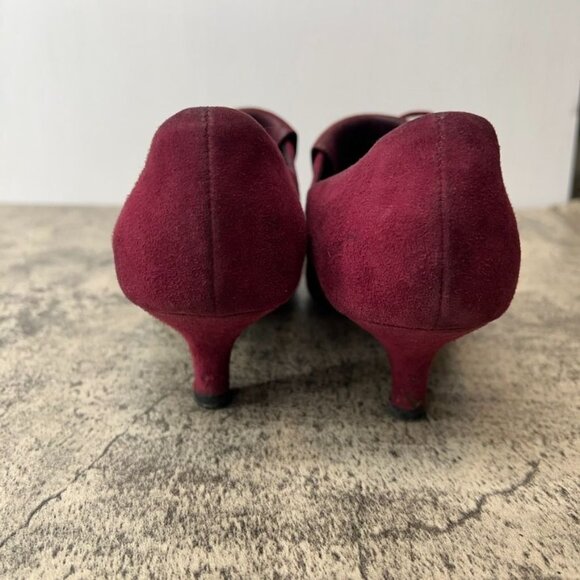 Walter Steiger Maroon Suede Victorian Kitten Heels Size 6 - Picture 4 of 13